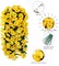 Artificial Fake Hanging Flowers Plants for Outdoor Outside Spring Decoration, 2PCS Faux Silk UV Resistant Look Real Yellow Morning Glory Trailing Vines for Home Planter Porch Patio Balcony